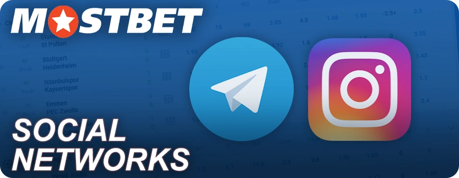 सोशल नेटवर्क टेलीग्राम और इंस्टाग्राम पर Mostbet की तलाश करें